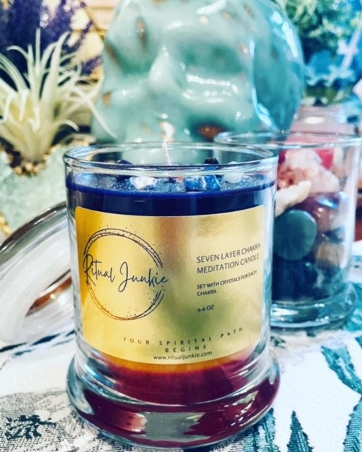 Seven Layer Chakra Meditation Candle